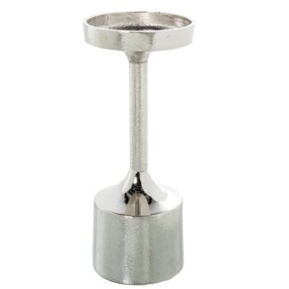 Portavelas Aluminio Plateado Ø9x21cm, Para Velas Ø8cm