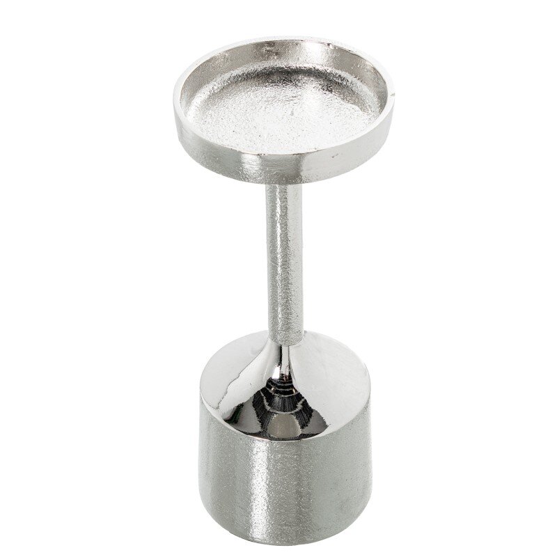 Portavelas Aluminio Plateado Ø9x21cm, Para Velas Ø8cm - Image 4