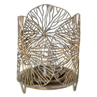 Portavelas Metal Dorado Ø13x16cm
