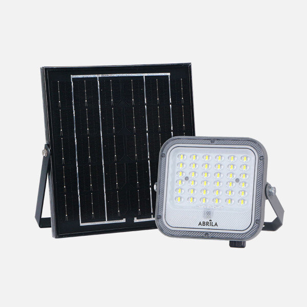 Proyector Solar Ferrol 50w 6500k Gris 890lm Ip65 Cable 2m C/mando (14x15x4)(21x20x1,7)cm