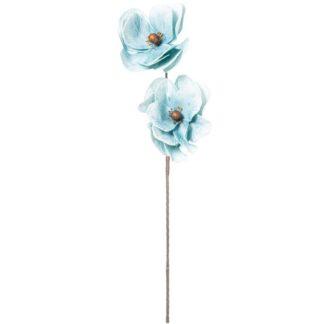 Rama C/2 Flores Azul Poliéster 80cm