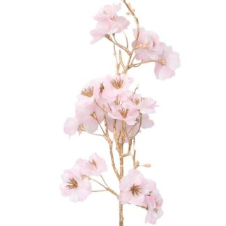 Rama Dorada C/flores Rosa 67cm