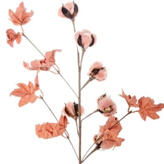 Rama Flores Artificiales Coral Espuma Eva, Algodón Y Papel 65cm