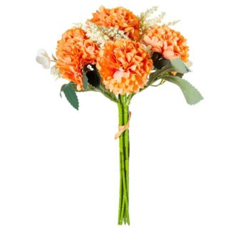 Ramo De Claveles Naranjas Poliester 28cm