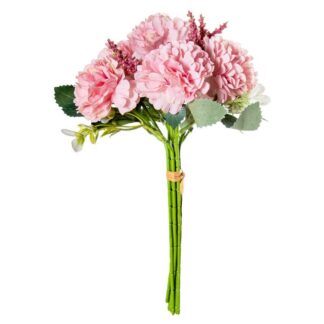Ramo De Claveles Rosas Poliéster 28cm