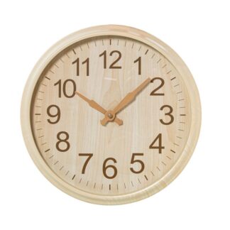 Reloj Pared 30cm Acrílico Efecto Madera Clara Ø30x4,5cm