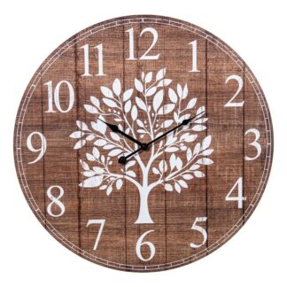 Reloj Pared Ø60cm Madera Dm Ø60x3,5cm Pila:1xaa No Inclui