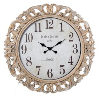 Reloj Pared 68cm Acrílico Dorado/ Blanco Ø68x6,5cm