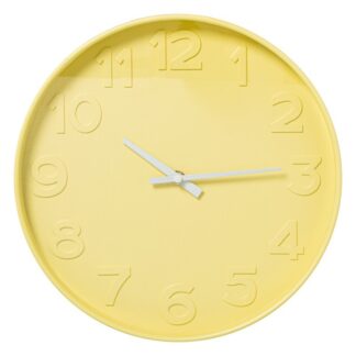 Reloj Pared Acrílico 30cm Amarillo Ø30x4cm Pila:1xaa No Incluida