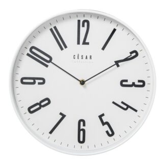 Reloj Pared Acrilico 30cm Marco Blanco Ø30x4cm Pila:1xaa No Incluida