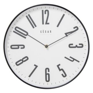 Reloj Pared Acrilico 30cm Marco Negro Ø30x4cm Pila:1xaa No Incluida