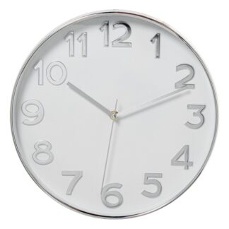 Reloj Pared Acrílico 30cm Marco Plateado Ø30x4cm Pila:1xaa No Incluida
