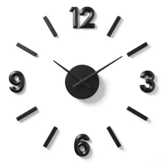 Reloj Pared Adhesivo Goma Eva Negro Ø60cm, Sugerencia De Diámetro