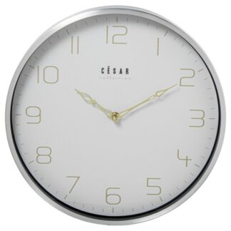 Reloj Pared Aluminio 30cm Marco Acero Inoxidable Ø30x4cm Pila:1xaa No Incluida