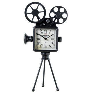 Reloj Sobremesa Cámara Cine Metal Hierro 25x15,5x49,5cm Pila:1xaa No I