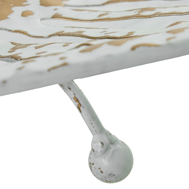 Set 2 Bandejas Metal Blanco/oro 59x26x8+50x21x7cm - Image 3