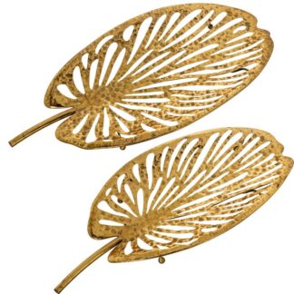 Set 2 Bandejas Metal Dorado 59x26x8+50x21x7cm
