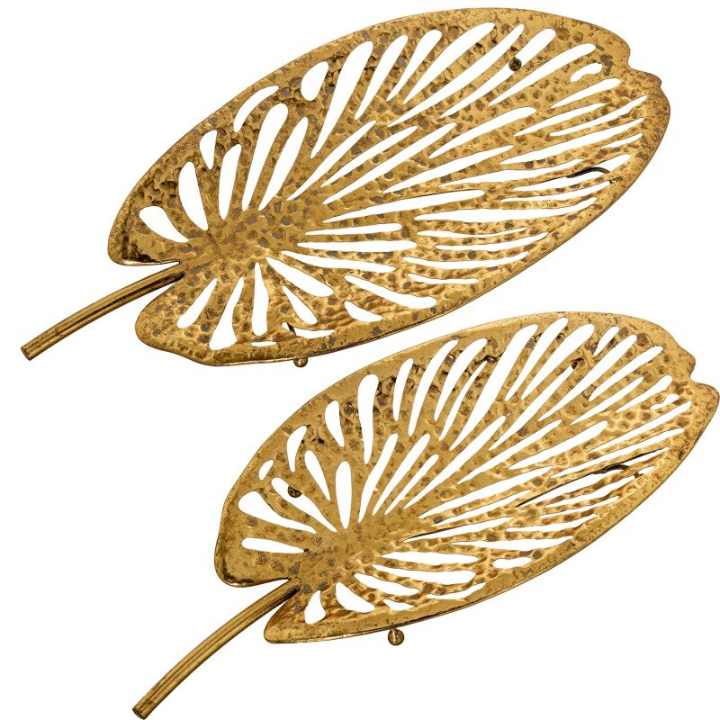 Set 2 Bandejas Metal Dorado 59x26x8+50x21x7cm