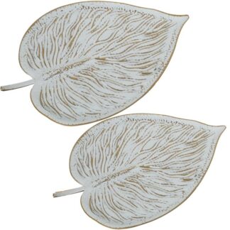 Set 2 Bandejas Metal Dorado 70x45x4+57x37x3cm