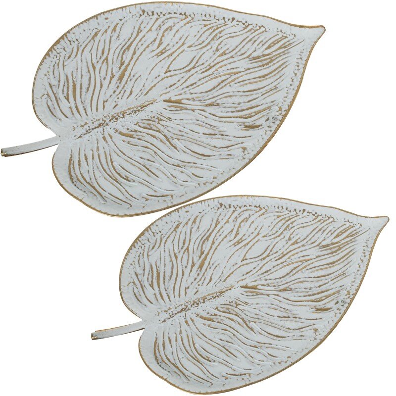 Set 2 Bandejas Metal Dorado 70x45x4+57x37x3cm
