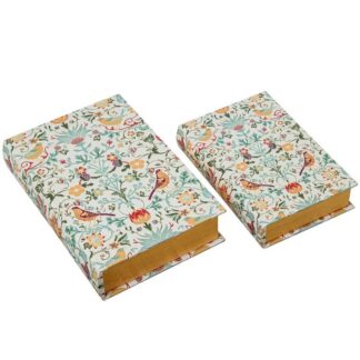 Set 2 Cajas Libro Decoradas 20,5x30,2x6,5cm/16,5x24,3x5cm
