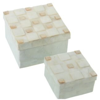 Set 2 Cajas Nácar 13x13x8+9x9x6cm