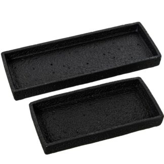 Set 2 Centros Cerámica Negro 25x13x3+34x13x3cm