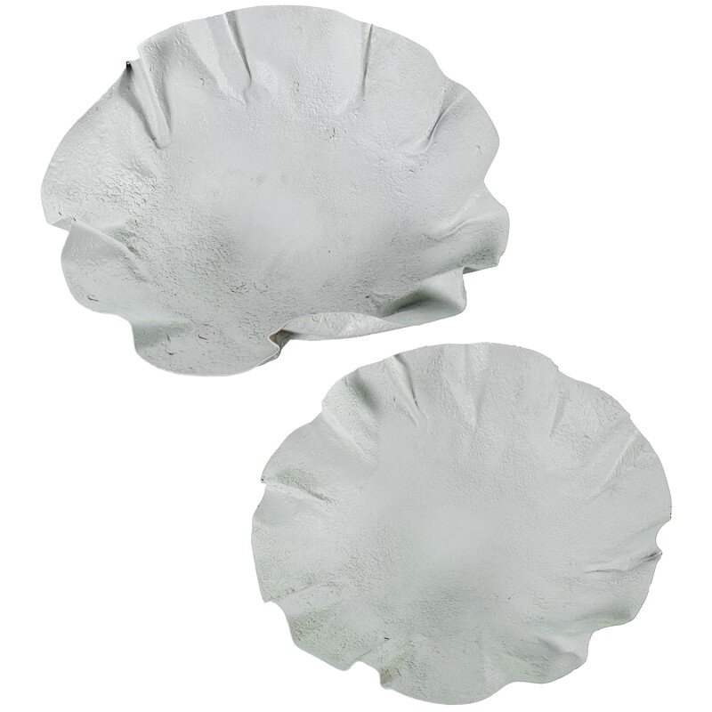 Set 2 Centros Metal Hierro Blanco 48,5x49x11+40x40x10cm - Image 4