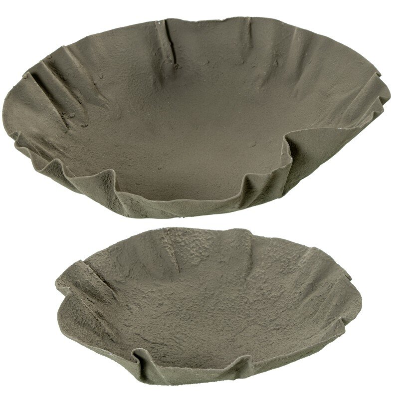 Set 2 Centros Metal Hierro Verde 48,5x49x11+40x40x10cm