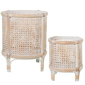 Set 2 Maceteros Bambu Ø28x34+ø22x24cm