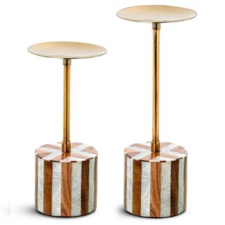 Set 2 Portavelas Metal/metal Ø10x20+ø10x24cm