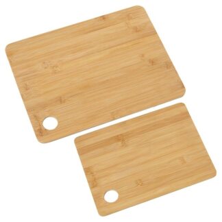 Set 2 Tablas Cortar Madera Bambú 23x30x0,8+38x28x0,8cm