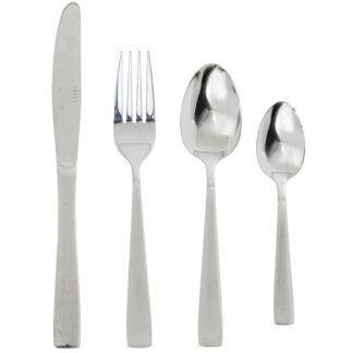 Set 24 Cubiertos Acero Inoxidable Plata Brillo (lucia) Apto Para Lavavajillas