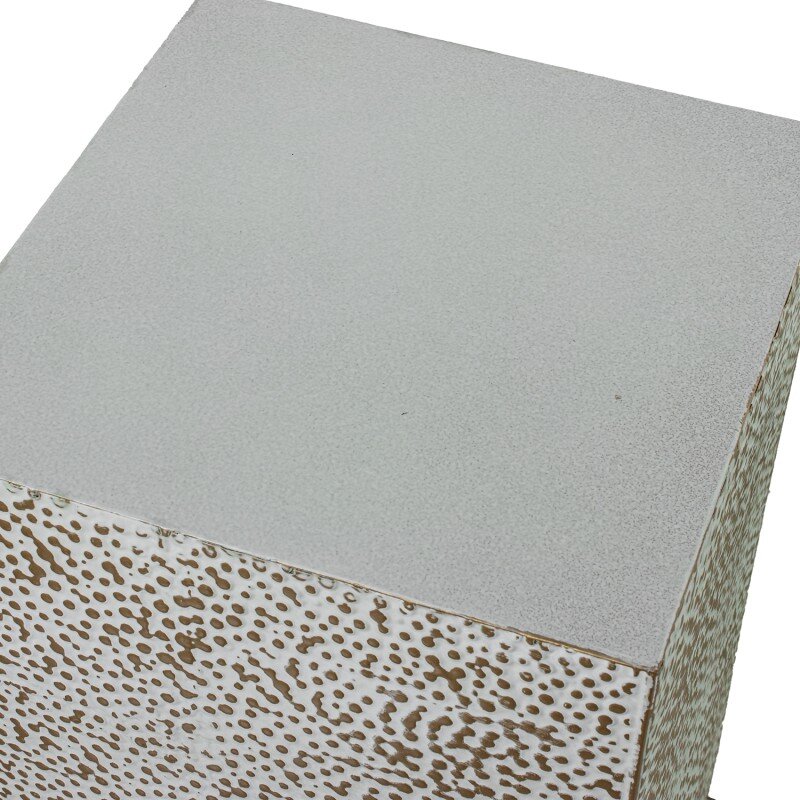 Set 3 Pedestales Metal Blanco/oro 41x41x110+36x36x90+30x30x70cm - Image 5
