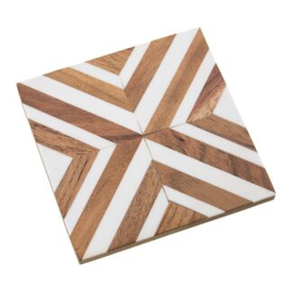 Set 4 Posavasos Resina/madera 10x10x0,7cm