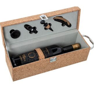 Set 4 Utensilios Vino En Caja Corcho 34,5x11x12cm