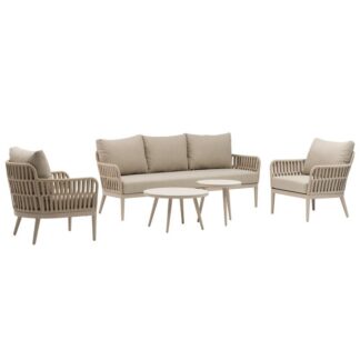 Set Sofá 3p+2 Sillones+2 Mesas Centro Alum./cuerda +92342+43 Sofá:205x83x76,5cm