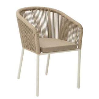 Silla Exterior Aluminio/cuerda Topo C/cojín +74740 57x63x77cm Apilable