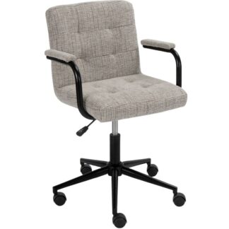 Silla Giratoria Metal C/ruedas Gris Regulable En Altura 57,5x59x(90,5/101)cm