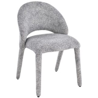 Silla Madera Metal Tapizada Tela Gris 47x61,5x85cm H.asiento:48,5cm