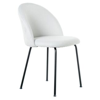 Silla Metal Negra Tapizado Beige 52x58x82cm Alt.asiento:49cm