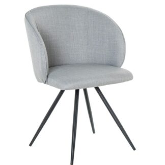 Silla Metal Negro Tapizado Gris Oscuro 57x58x84cm Alt.asiento:48cm