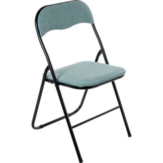 Silla Plegable Metal Negro Tela Verde 44x47x80cm Alt.asiento:45cm