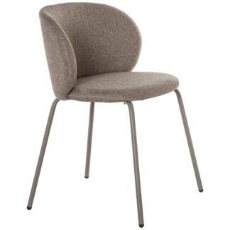 Silla Tapizado Marrón Patas Metal Topo 56x52x78cm Alt.asiento:48cm