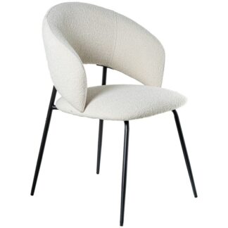 Silla Tela Beige Patas Metal Negro 63x64x82cm Alt. Asiento:46cm