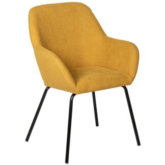 Silla Tela Mostaza Patas Metal Negro 81,5x57,5x57,5cm