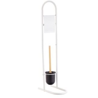 Soporte Rollo C/escobillero Metal Blanco 30x16x79cm