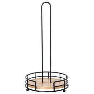 Soporte Rollo Cocina Metal/madera Negro Ø17x31cm