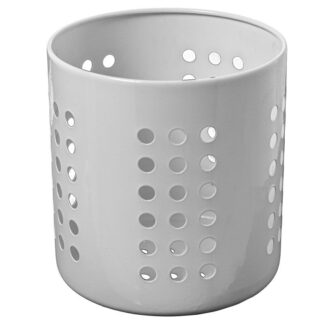 Soporte Utensilios Cocina Acero Blanco Ø12x13cm