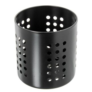 Soporte Utensilios Cocina Acero Negro Ø12x13cm